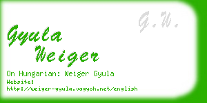 gyula weiger business card